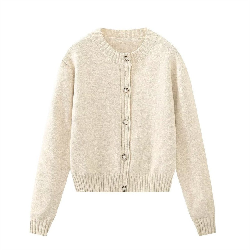 Pb&Za Womens Clothing Wholesale Autumn Beige Round Neck Long Sleeve Sweater – Designer Sweater and Sweaters for Women price|S, S.M.L
