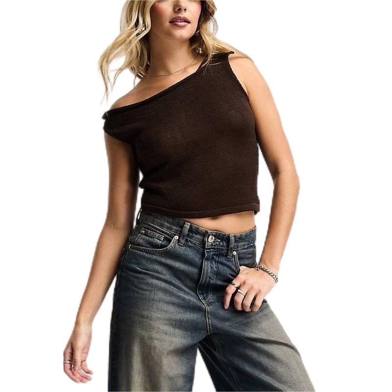 Solid Color Ladies Pullover Sweater Factory Custom Sexy Knitwear Thin Sleeveless Knit Vest Top – Solid Color Ladies Pullover and Factory Custom Sexy Knitwear price|S, S/M/L/Customized Size