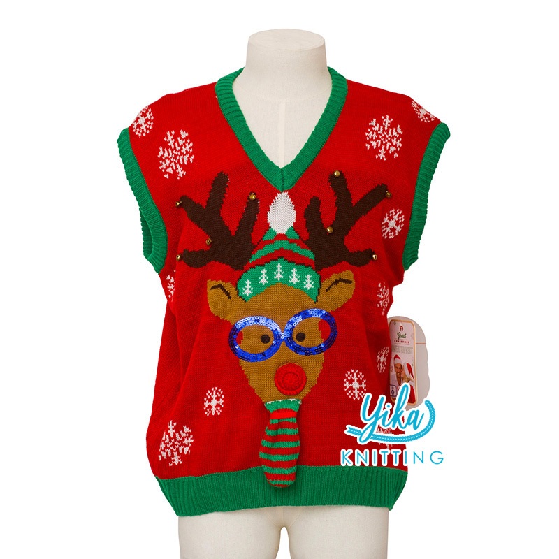 Vintage Size L Christmas Sweater Vest Hand Knit Tree Snowman House – Christmas Sweater Vest Hand Knit and Vintage Sweater Vest Hand Knit price|S