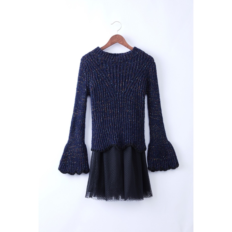 Women Sweater with Skirt Two Pieces One Set DOT Yarn Sweater Women Dress – Women Sweater and Two Picecs One Set price|S