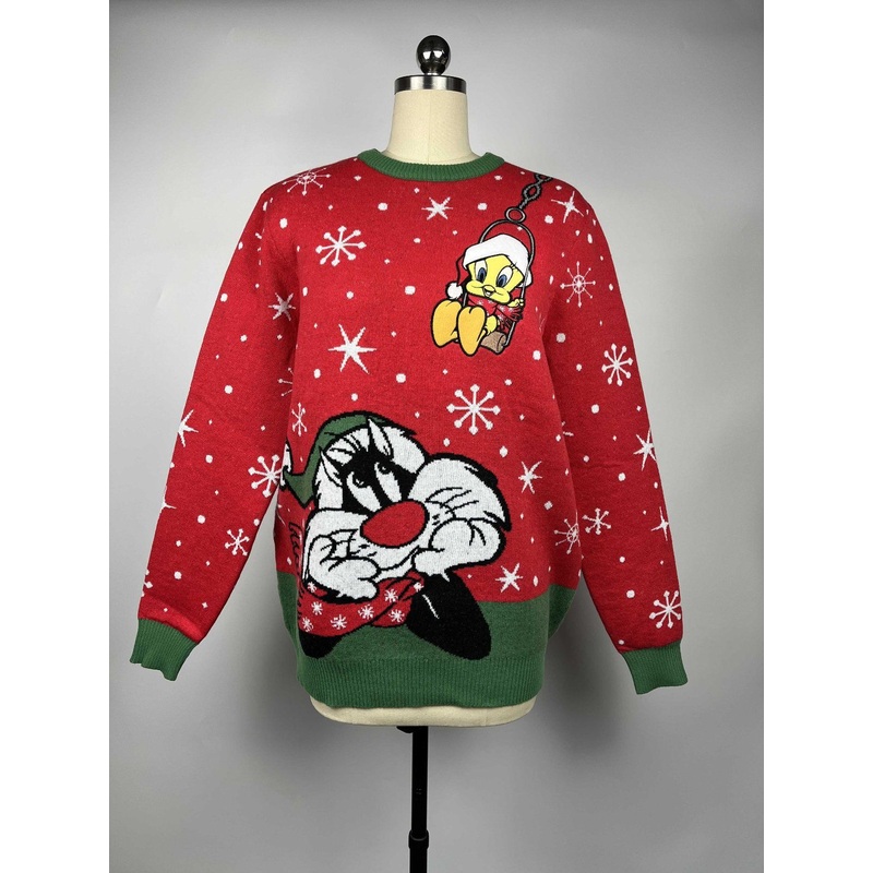 2022 Christmas Cartoon Patterned Jacquard Knitted Red fashion Pullover Sweater for Both Man and Women – Chirstmas Sweater and Christmas Pullover price|S