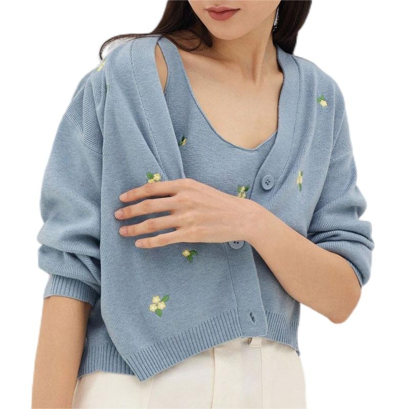 Casual Spring Knit Coat Lady Buttonless Cardigan Solid Colour Pit Stripe – Ladies Sweater and Striped Sweater price|S, S/M/L/Customized Size
