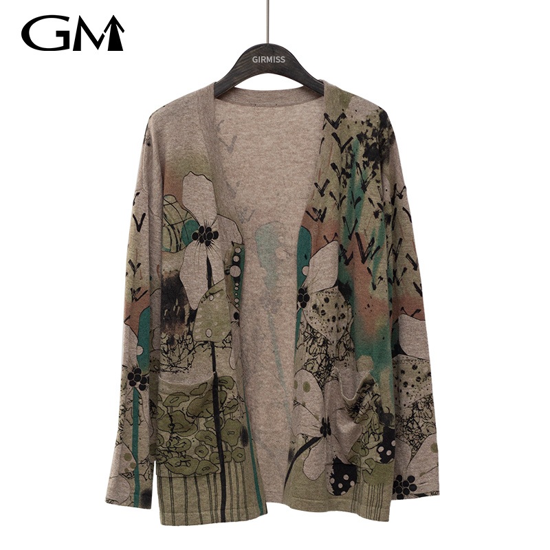 Fashion Womens Printed Knitted Cardigan Coat – Fashion Cardigan and Womens Fashion Printed Cardigan price