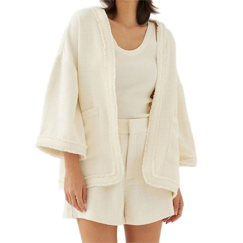 French Slouchy Knit Jacket Womens V-Neck Cardigan Mejur Buttonless Cardigan for Ladies Plus Size Womens Coat Cardigan Sweater – Ladies Sweater and Striped Sweater price|S, S/M/L/Customized Size