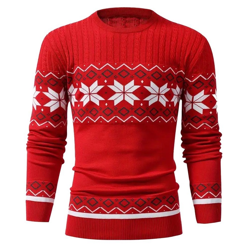 Hot models wholesale multi-color mens Christmas sweater factory custom jacquard pullover – Custom Christmas Sweater and Winter Loose Sweatshirt price|S/M/L/Customized Size