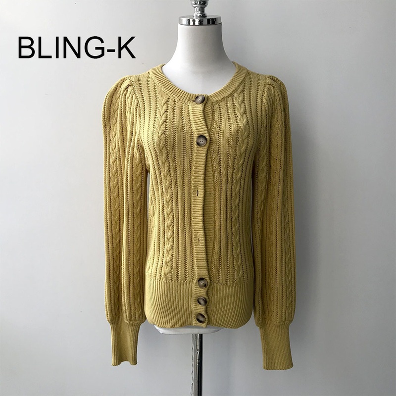 Organic Cotton Cable Knit Cardigan Sweater with Buttons for Young Lady – Cardigan Sweater and Ladies Sweater price|S