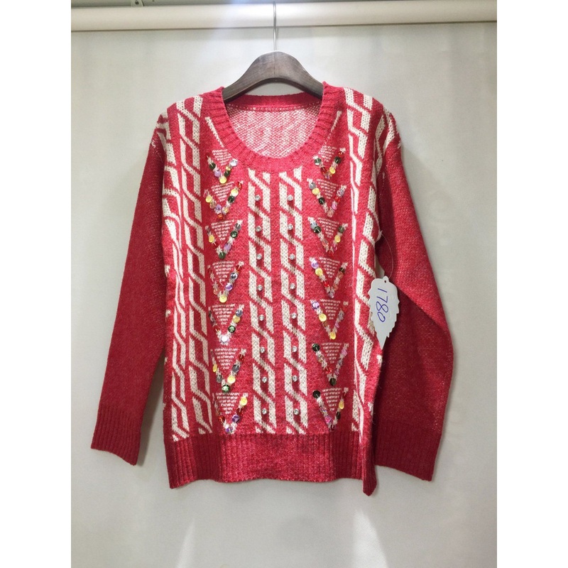 Patchwork Color Block Crew Neck Long Sweater Women Knitted Loose Casual Sweater Pullover – Knitted Pullovers and Women Lightweight Sweaters price|S