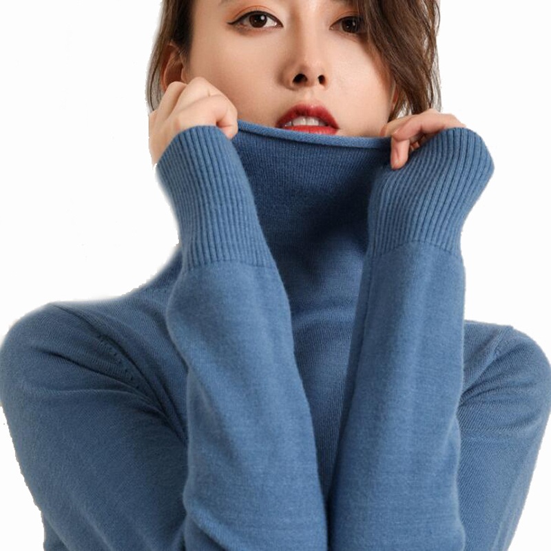 Spring Women Plain Loose Turtleneck Casual Elastic Knit Pullover Sweater – Autumn Winter Sweater Top and Sweater Pullover price|S, S, M, L, XL, 2XL