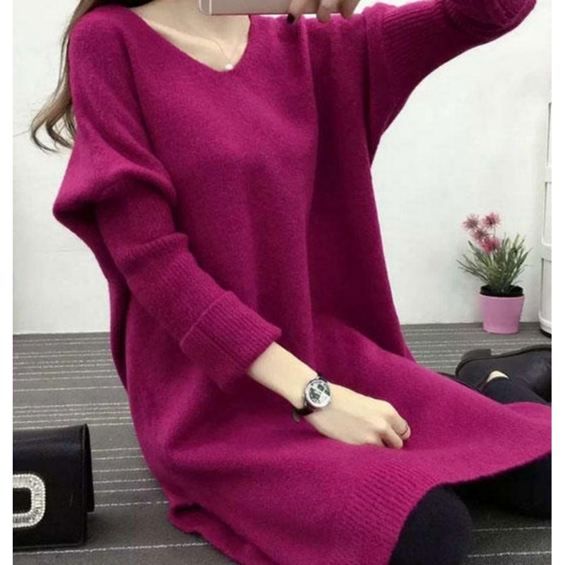 V-Neck Long Sweater Sweater (BTQ205) – Knitted Sweater and Women Sweater price|S