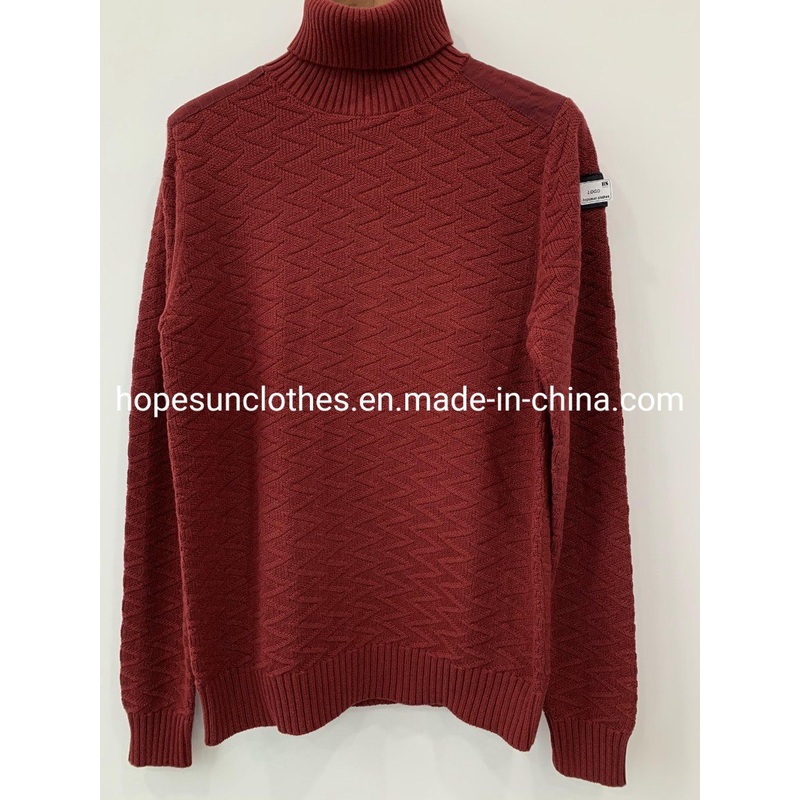 Wholesaler Manufacturer Men Letter Jacquard Turtle Neck Pullover Knitwear Sweater – Jumper and Sudaderas price|S