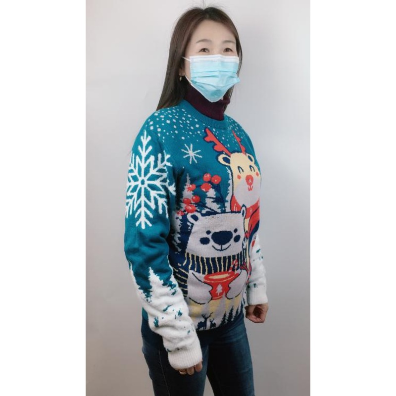 Womens Fashion Knitted Jacuqard Cartoon Patterned Round Neck Pullover Sweater – Chirstmas Sweater and Christmas Pullover price|S