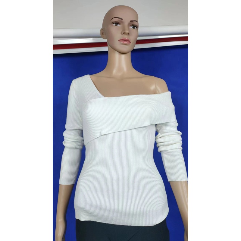 Womens off Shoulder Sweater Long Sleeve Fit Pullover Knit Jumper – Women Fashion and Women Clothes price|S