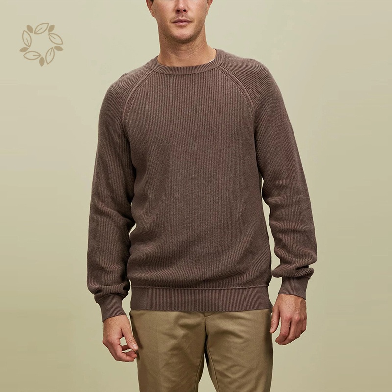 100% Organic Cotton Rib Knit Sweater Sustainable Mens Sweater Eco Friendly Organic Rib Knit Sweater for Men – Sweater and Knit Crewneck price|S