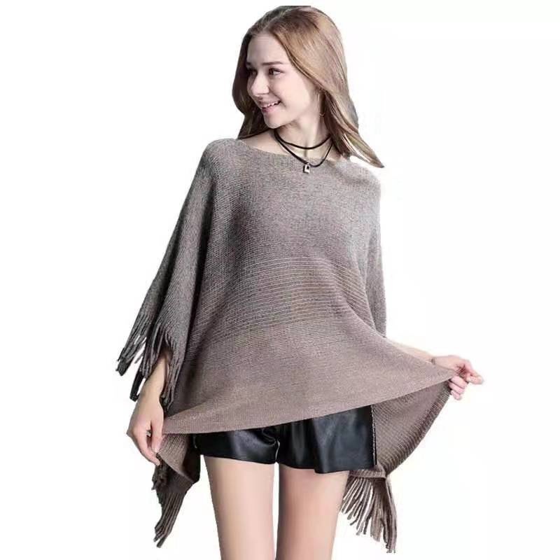 Classic Hot Fading Thin Ladies Spring and Autumn Knitted Sweater Shawl – Knitted Scarf and Knitted Poncho price|S