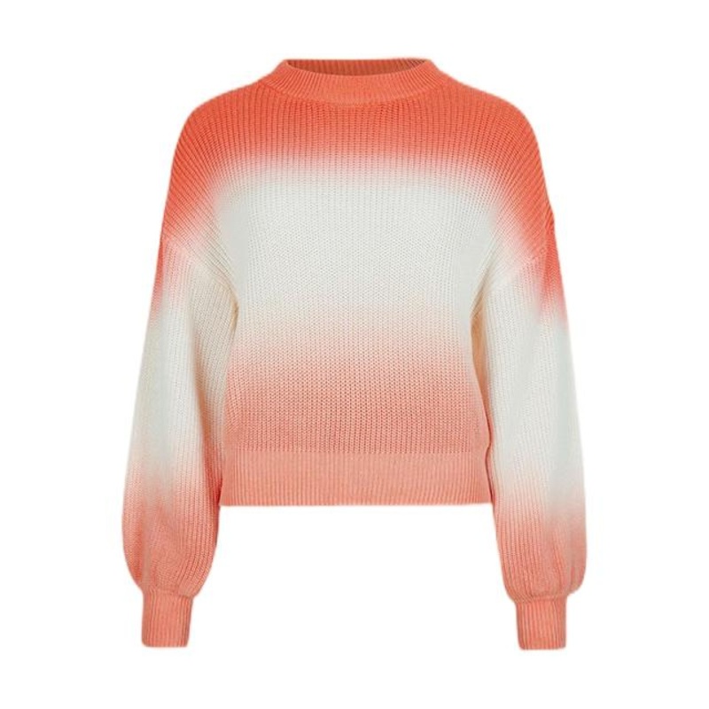 Custom Girls Sweaters Gradient Color Jumper Short Top Rib Knit Sweater Women Pullover – Customized Factory Sweaters and Custom Girls Sweater price|S, S/M/L/Customized Size