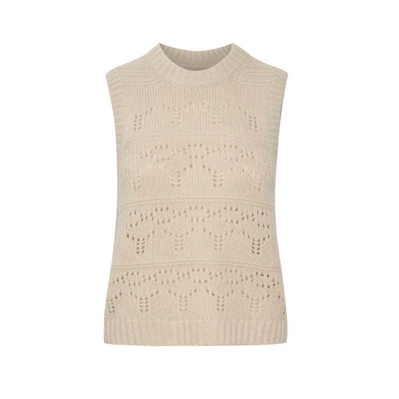 Hollow-out Fashion Sleeveless Wool Vest Pulloer Top Kintted Alpaca Sweater for Women – Ladies Sweater and Women Sweater price|S