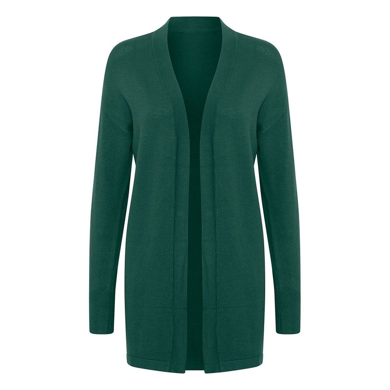 Jungle Green Hip Length Collarless Knitted Cardigan Sweater Women Clothing – Ladies Sweater and Cardigan Sweater price|S