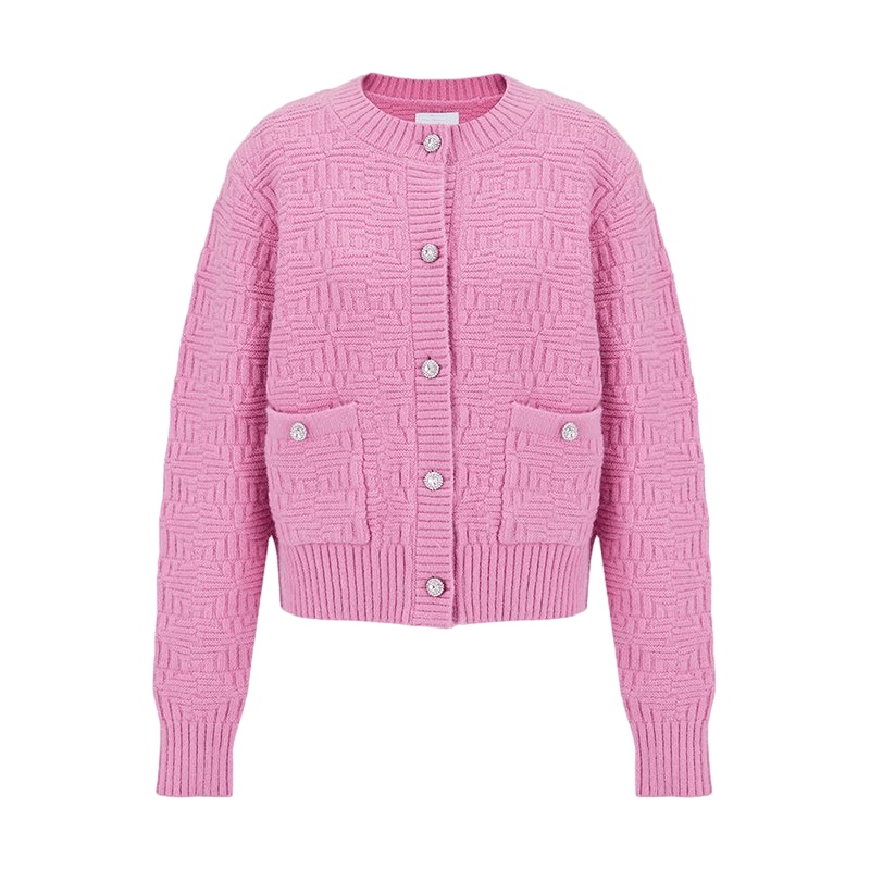 Ladies Fashion Clothes Custom Buttons Knit Coat Women Jacquard Cardigan Sweater – Customized Factory Sweaters and Ladies Fashion Clothes price|Free Size
