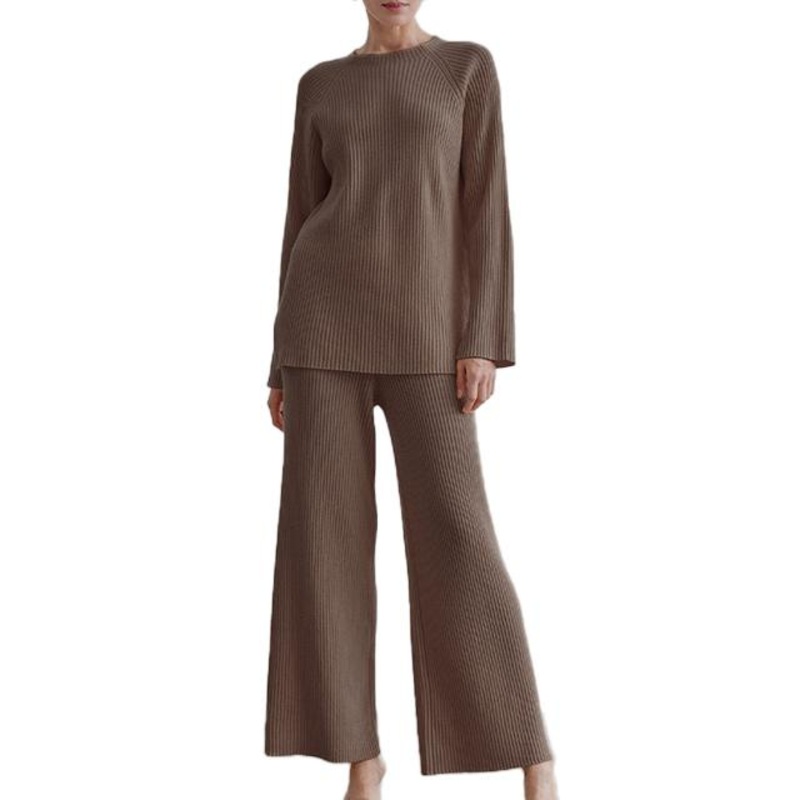 New Fashion 2PCS Women Knitted Set Crew Neck Warm Pullover – Ladies Sweater and Striped Sweater price|S, S/M/L/Customized Size