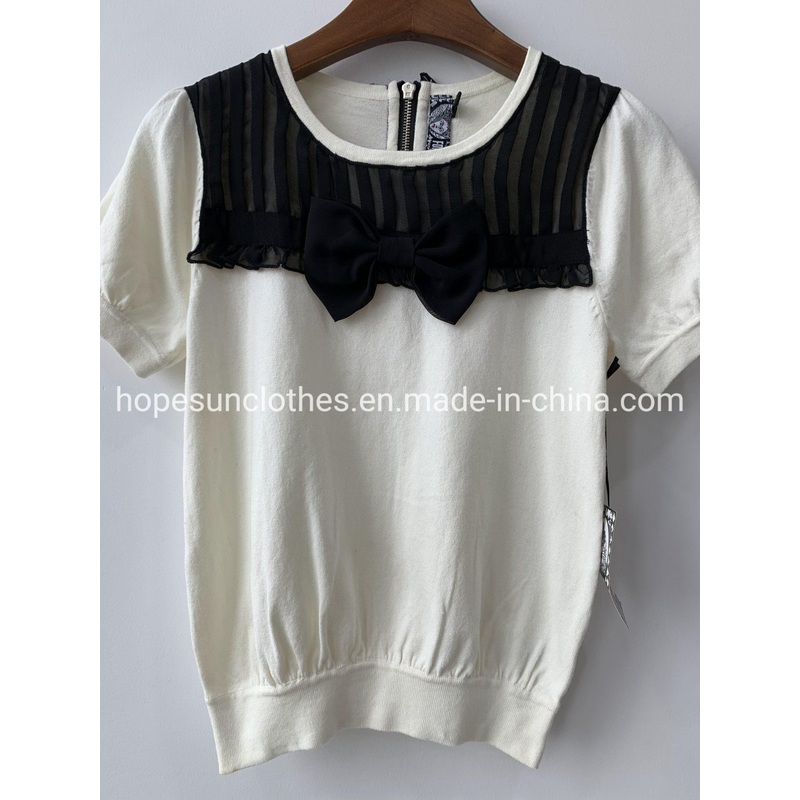 OEM Manufacturer Women Short Sleeve Zipper Back Cotton Chiffon Fabric Decoration Knitwear Sweater – Sweater Jumper and Sudaderas price|S