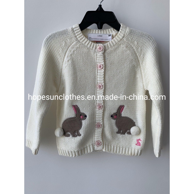 Wholesaler Manufacturer Kids Jacquard Embroidery Button Raglan Sleeve Cardigan Knitwear Sweater – Children Outerwear and Girl Shrug price|S